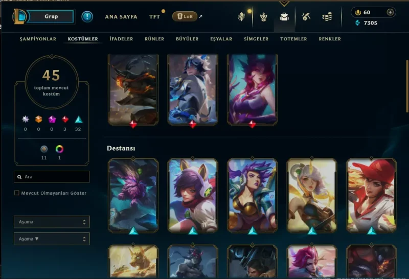 VALORANT DİA + 45SKİNLİ LOL HESABI